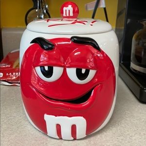 M&M ‘Red’ Cookie or Candy or Storage Jar
